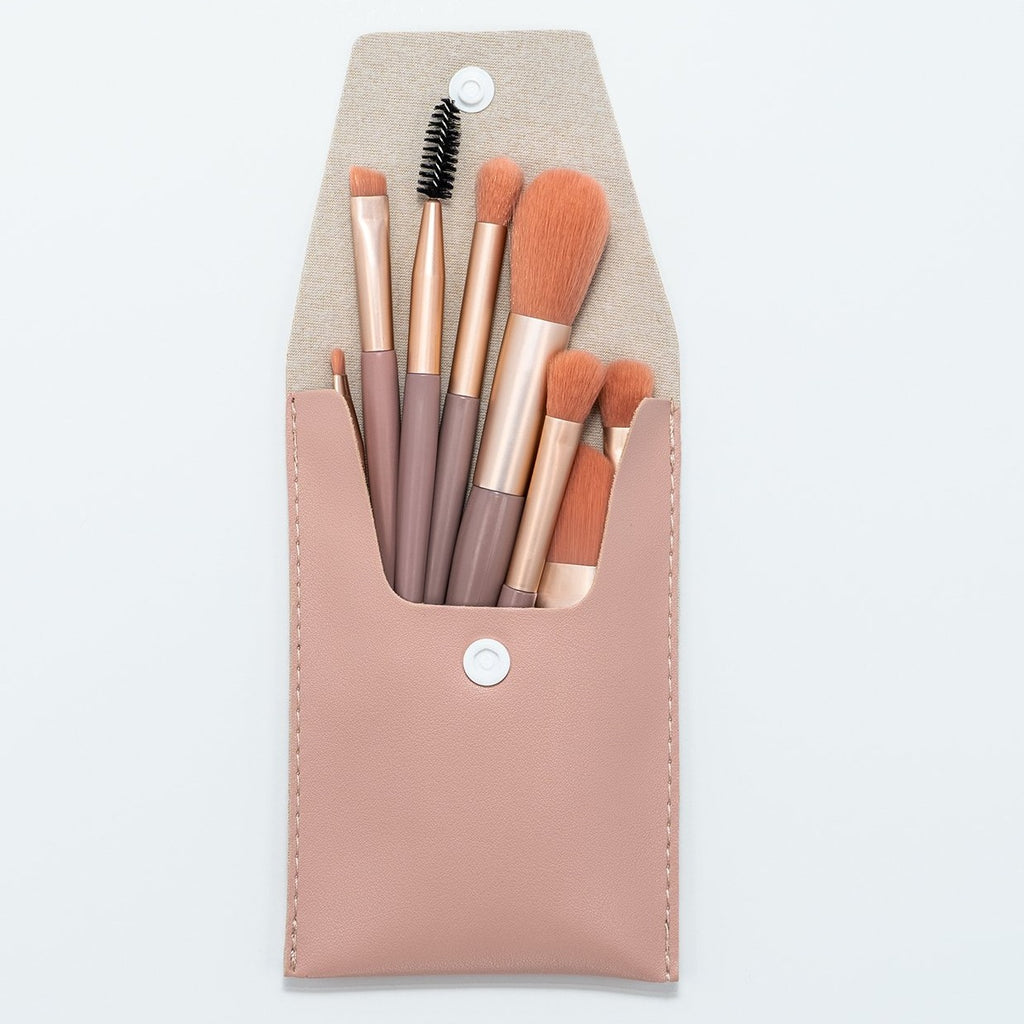 Rose Pink Mini travel 8pc brush set - Beauty we sell 