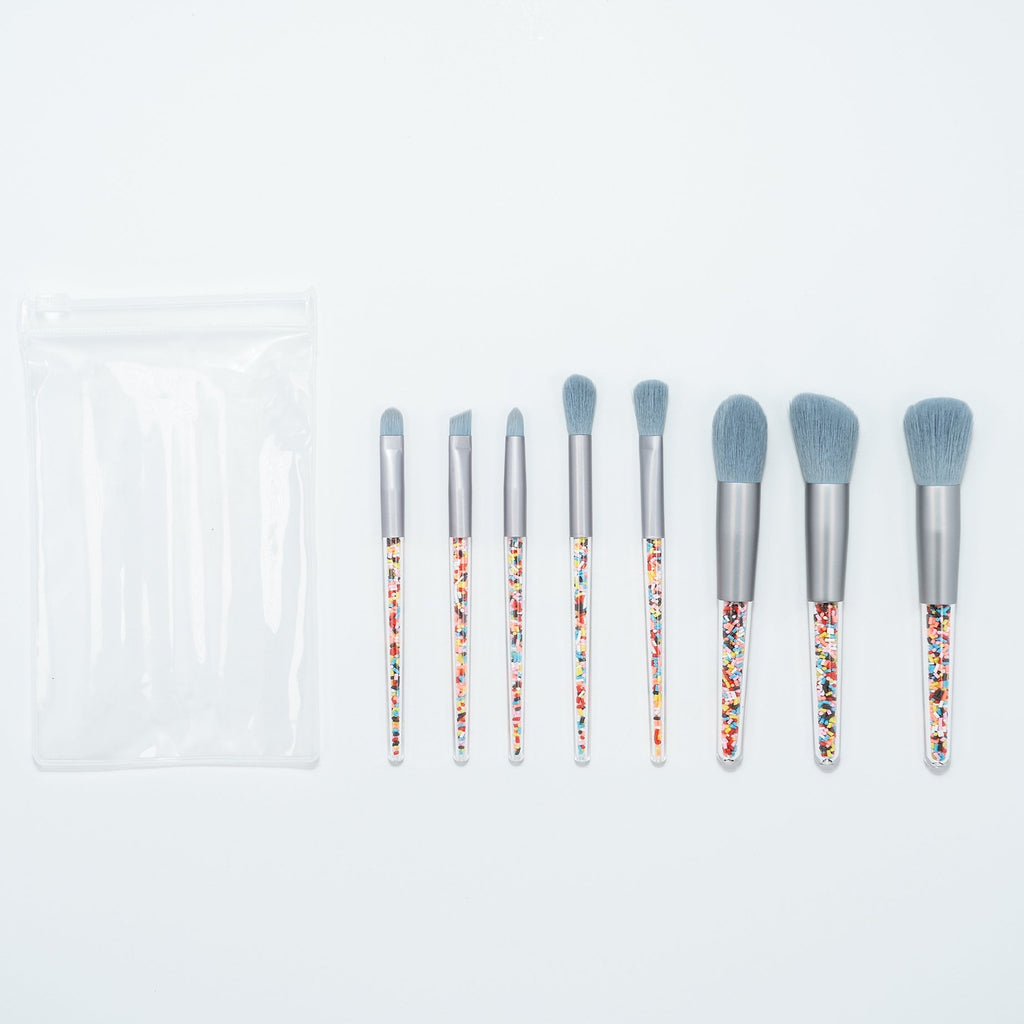 Mini Rainbow/blue Travel Brush Set - Beauty we sell 