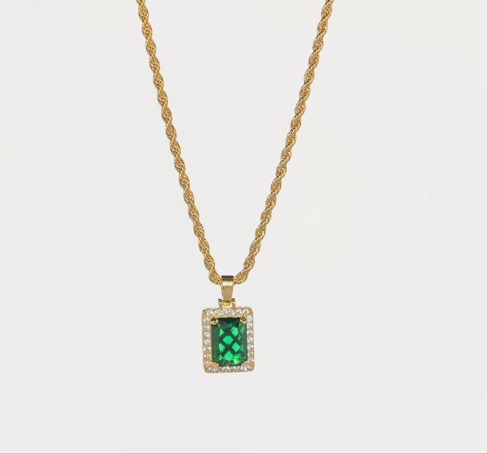 Green Zircon Twist Necklace - Beauty we sell 