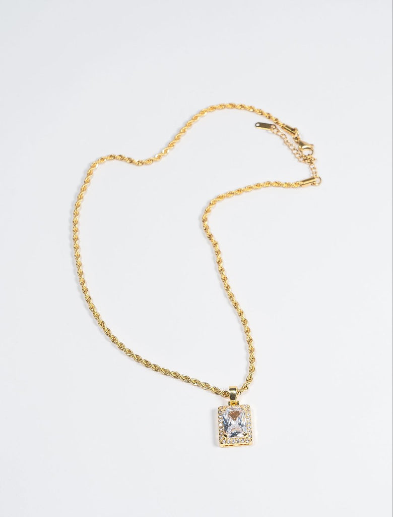 White Zircon Twist Necklace - Beauty we sell 
